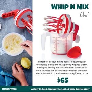 NWT Tupperware Whip n Mix Chef